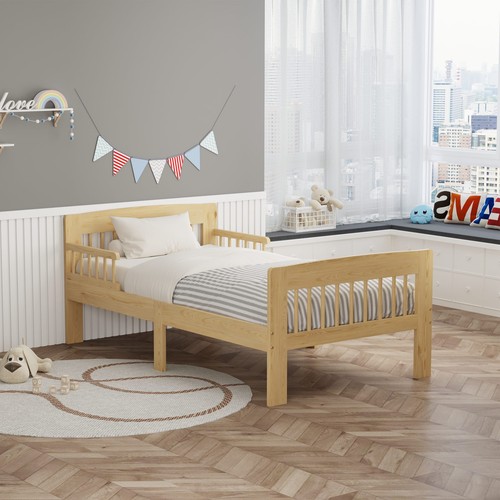 Wooden single bed - wooden, toddler