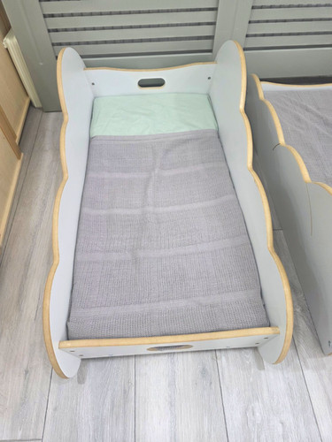 Grey wooden toddler bed - wooden,